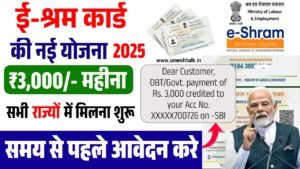 E Shram Card Pension: 3000 रूपए की पेंशन मिलना शुरू