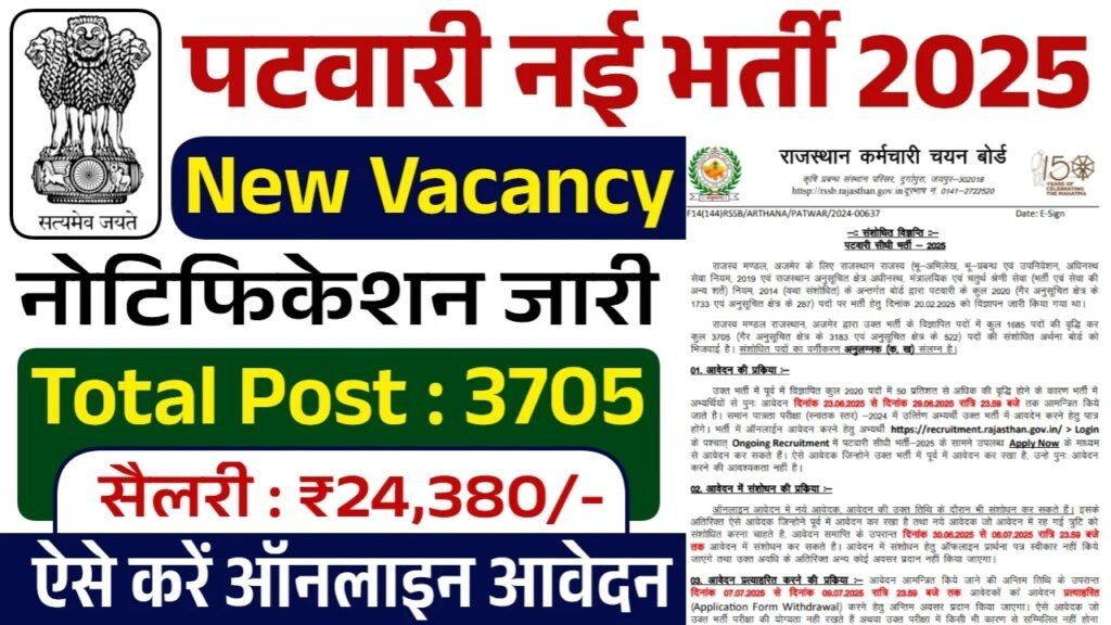Patwari Recruitment 2025: आ गई पटवारी भर्ती, जल्दी फॉर्म भर दो