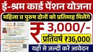 E Shram Card Pension Yojana: ई-श्रम कार्ड 3000 रुपए की पेंशन के लिए आवेदन शुरू